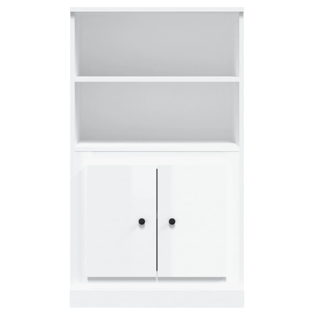 Highboard High Gloss White 60x35.5x103.5 cm Engineered Wood