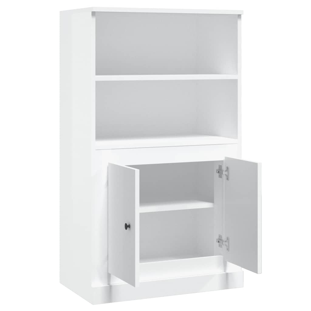 Highboard High Gloss White 60x35.5x103.5 cm Engineered Wood