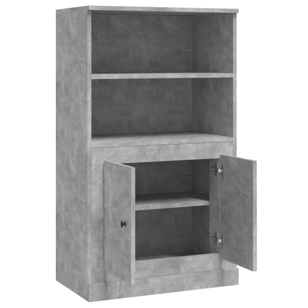 Highboard Concrete Grey 60x35.5x103.5 cm Engineered Wood