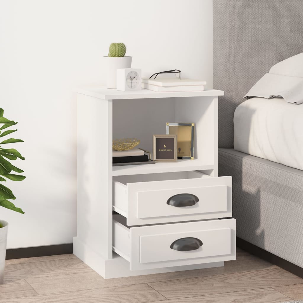 Bedside Cabinet White 43x36x60 cm