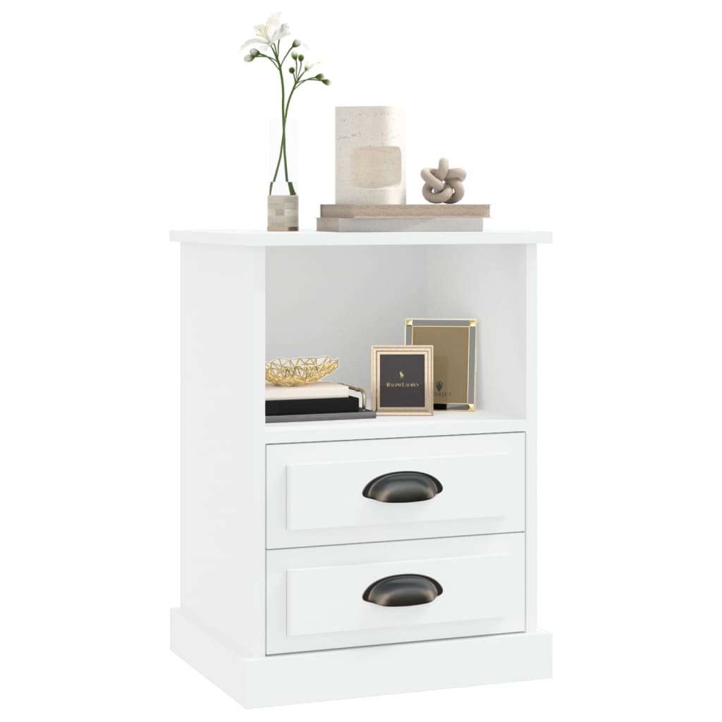 Bedside Cabinet White 43x36x60 cm