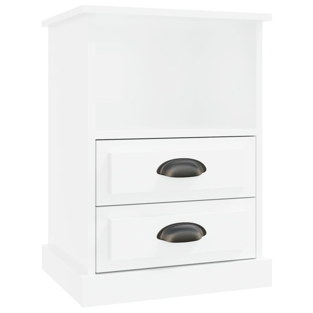 Bedside Cabinet High Gloss White 43x36x60 cm