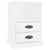 Bedside Cabinet High Gloss White 43x36x60 cm