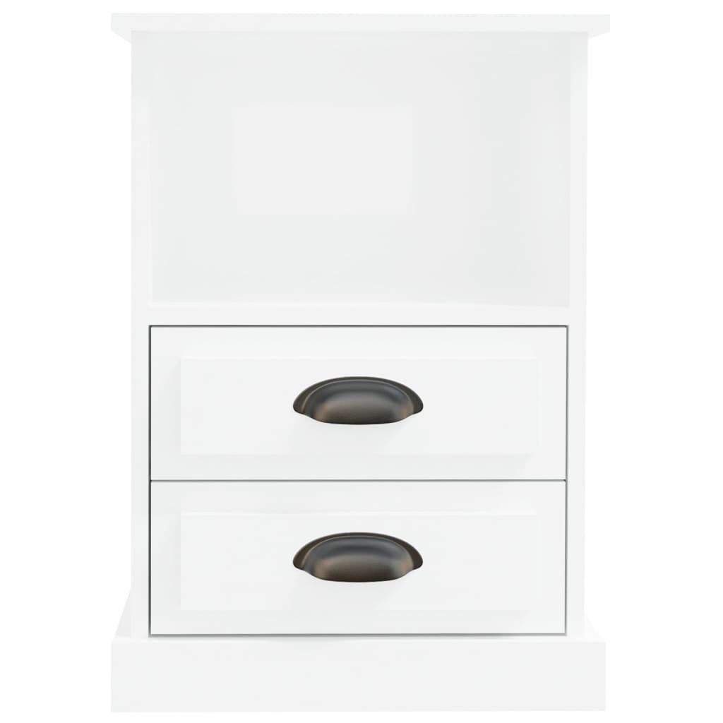 Bedside Cabinets 2 pcs High Gloss White 43x36x60 cm