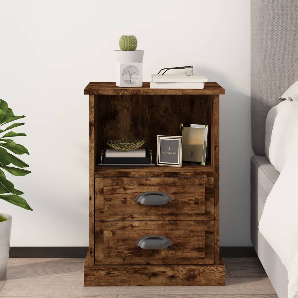 Bedside Cabinet Smoked Oak 43x36x60 cm