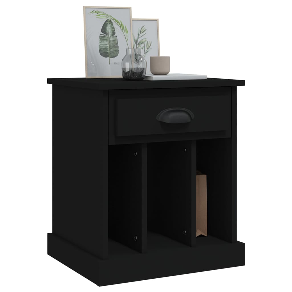 Bedside Cabinet Black 43x36x50 cm