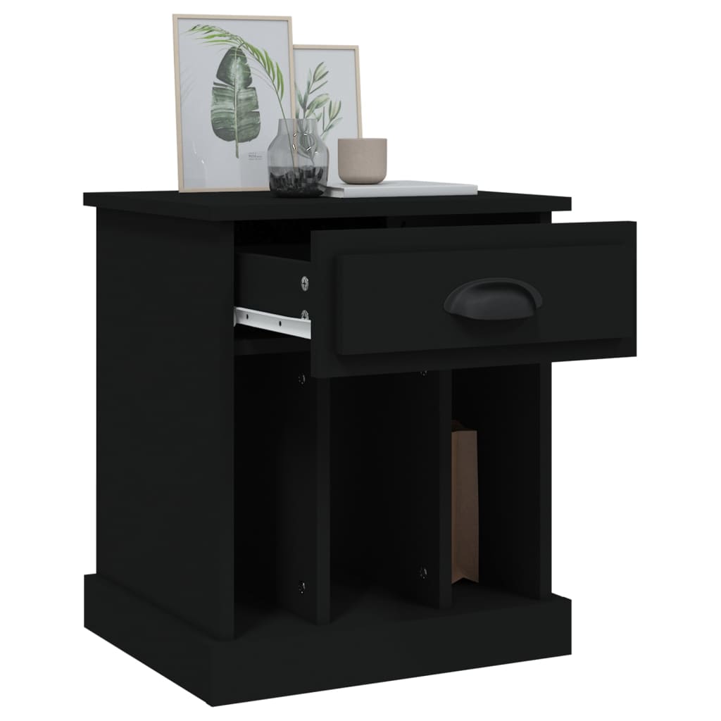 Bedside Cabinet Black 43x36x50 cm