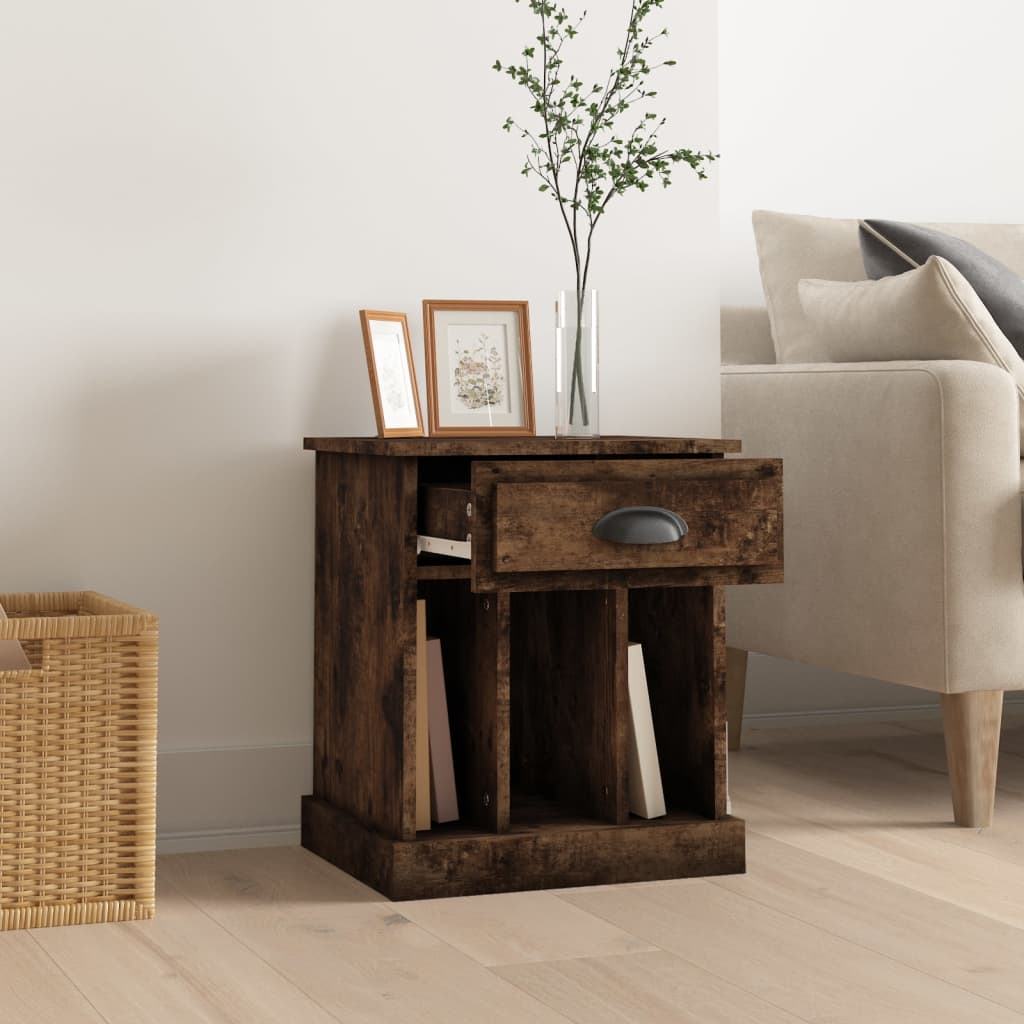 Bedside Cabinet Smoked Oak 43x36x50 cm