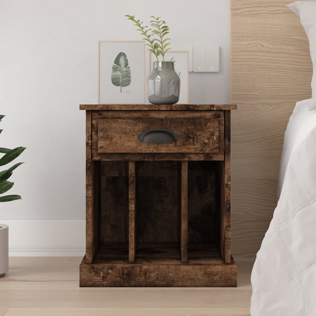 Bedside Cabinet Smoked Oak 43x36x50 cm