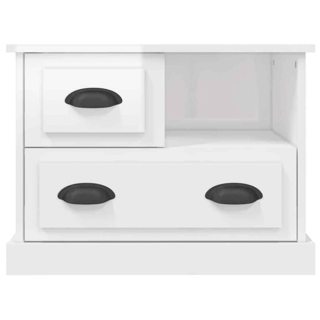 Bedside Cabinet High Gloss White 60x39x45 cm