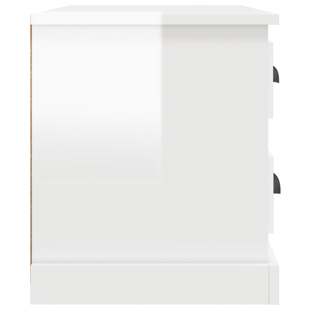 Bedside Cabinet High Gloss White 60x39x45 cm