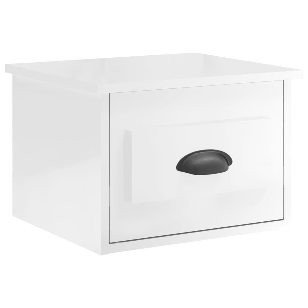 Wall-mounted Bedside Cabinets 2 pcs High Gloss White 41.5x36x28cm