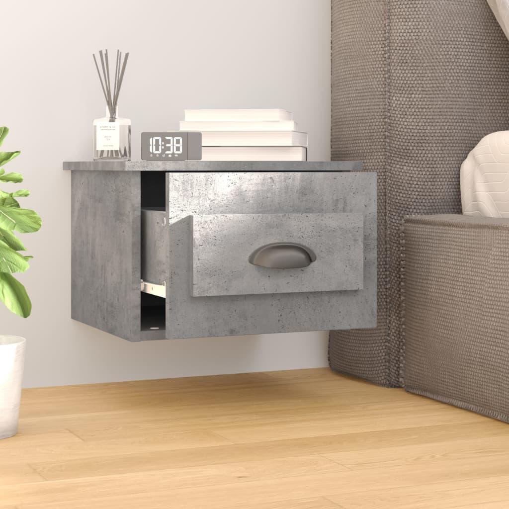 Wall-mounted Bedside Cabinet Concrete Grey 41.5x36x28cm