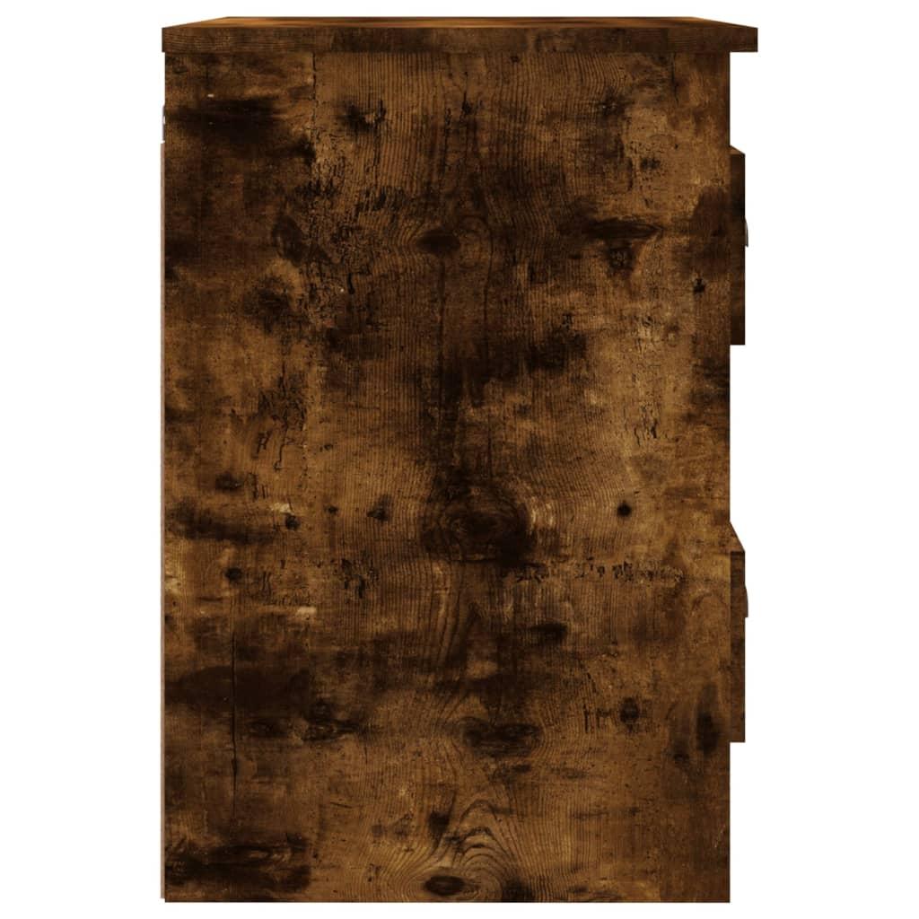 Wall-mounted Bedside Cabinet Smoked Oak 41.5x36x53cm