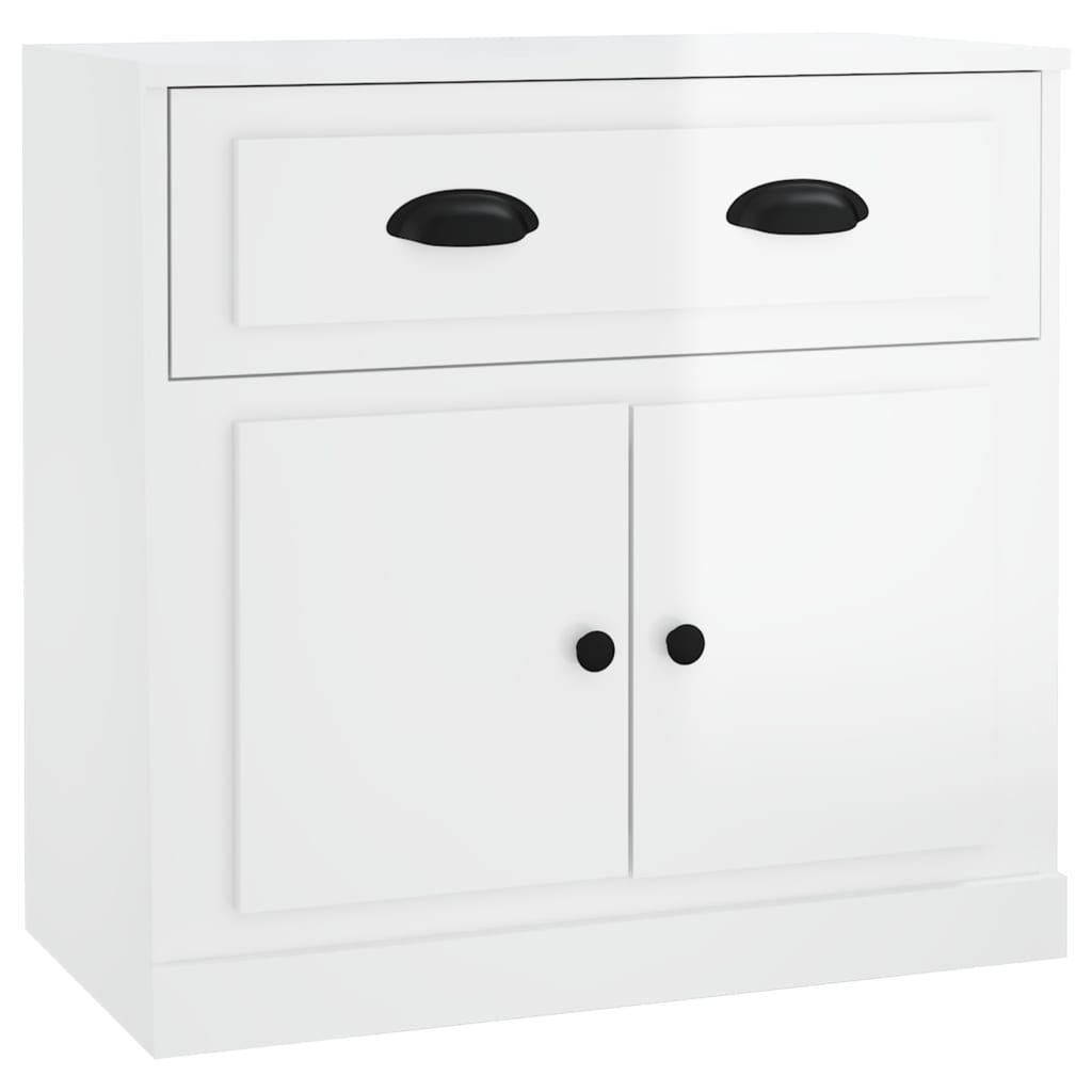 Sideboard High Gloss White 70x35.5x67.5 cm Engineered Wood