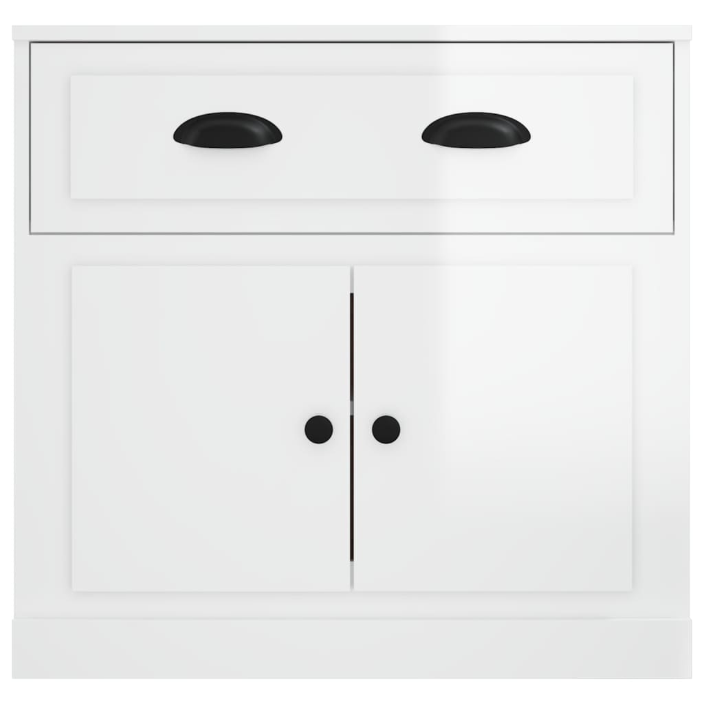 Sideboard High Gloss White 70x35.5x67.5 cm Engineered Wood