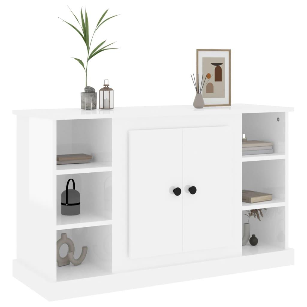 Sideboard High Gloss White 100x35.5x60 cm Engineered Wood