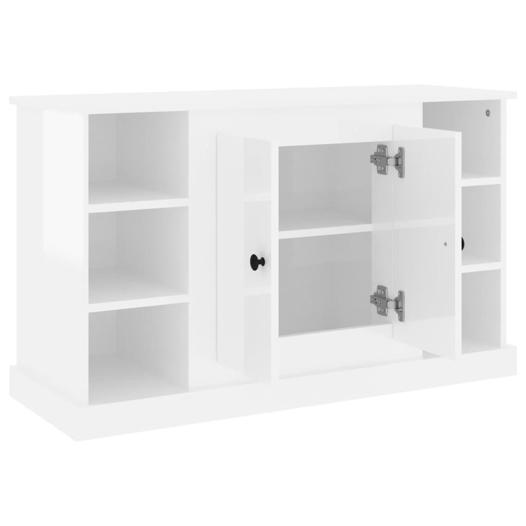 Sideboard High Gloss White 100x35.5x60 cm Engineered Wood