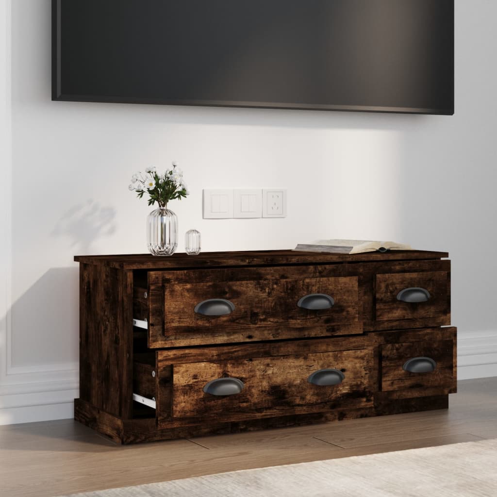 TV Cabinet Smoked Oak 100x35.5x45 cm Engineered Wood