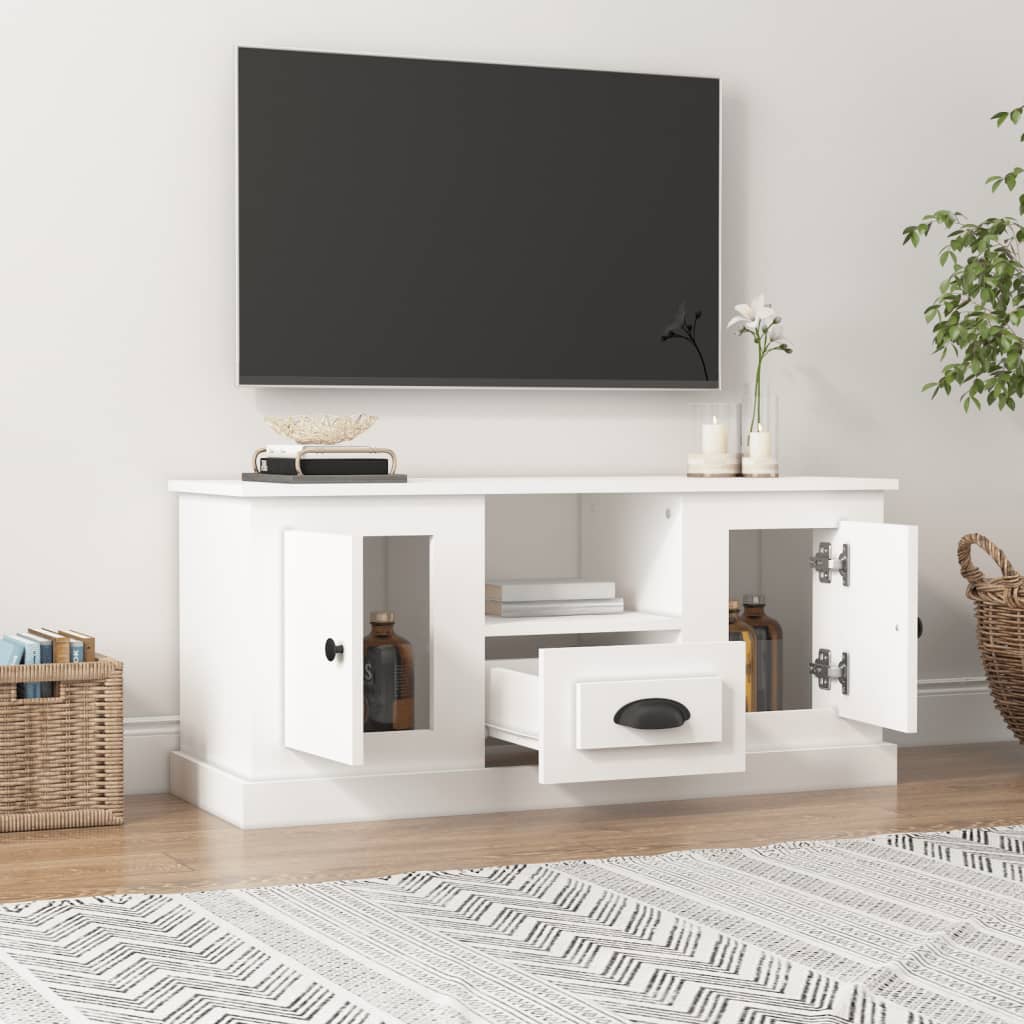 TV Cabinet White 100x35.5x45 cm Engineered Wood