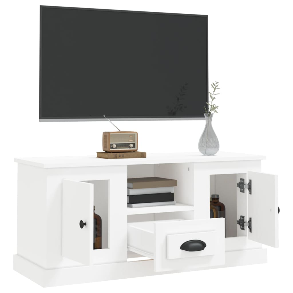 TV Cabinet White 100x35.5x45 cm Engineered Wood