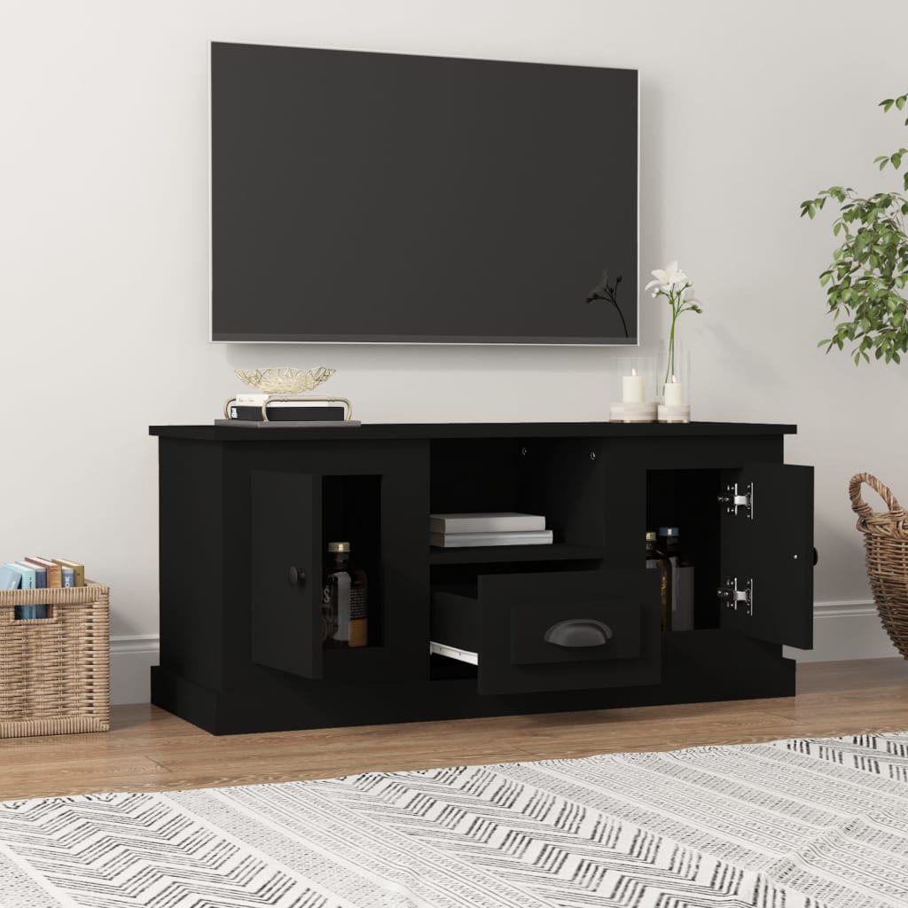 TV Cabinet Black 100x35.5x45 cm Engineered Wood