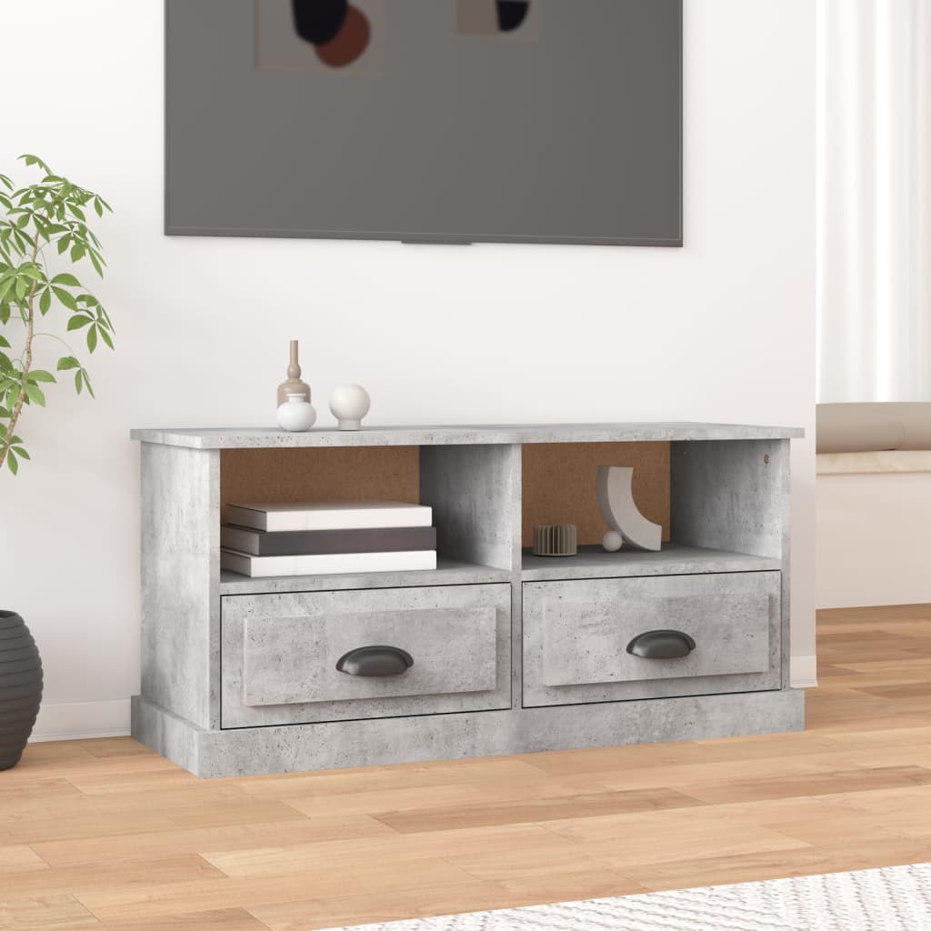 TV Cabinet Concrete Grey 93x35.5x45 cm Engineered Wood