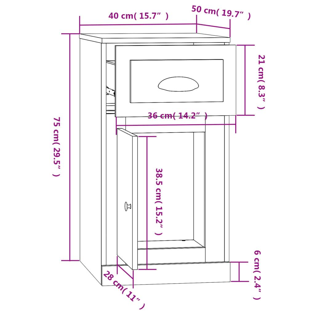 Side Cabinet with Drawer Sonoma Oak 40x50x75 cm Engineered Wood