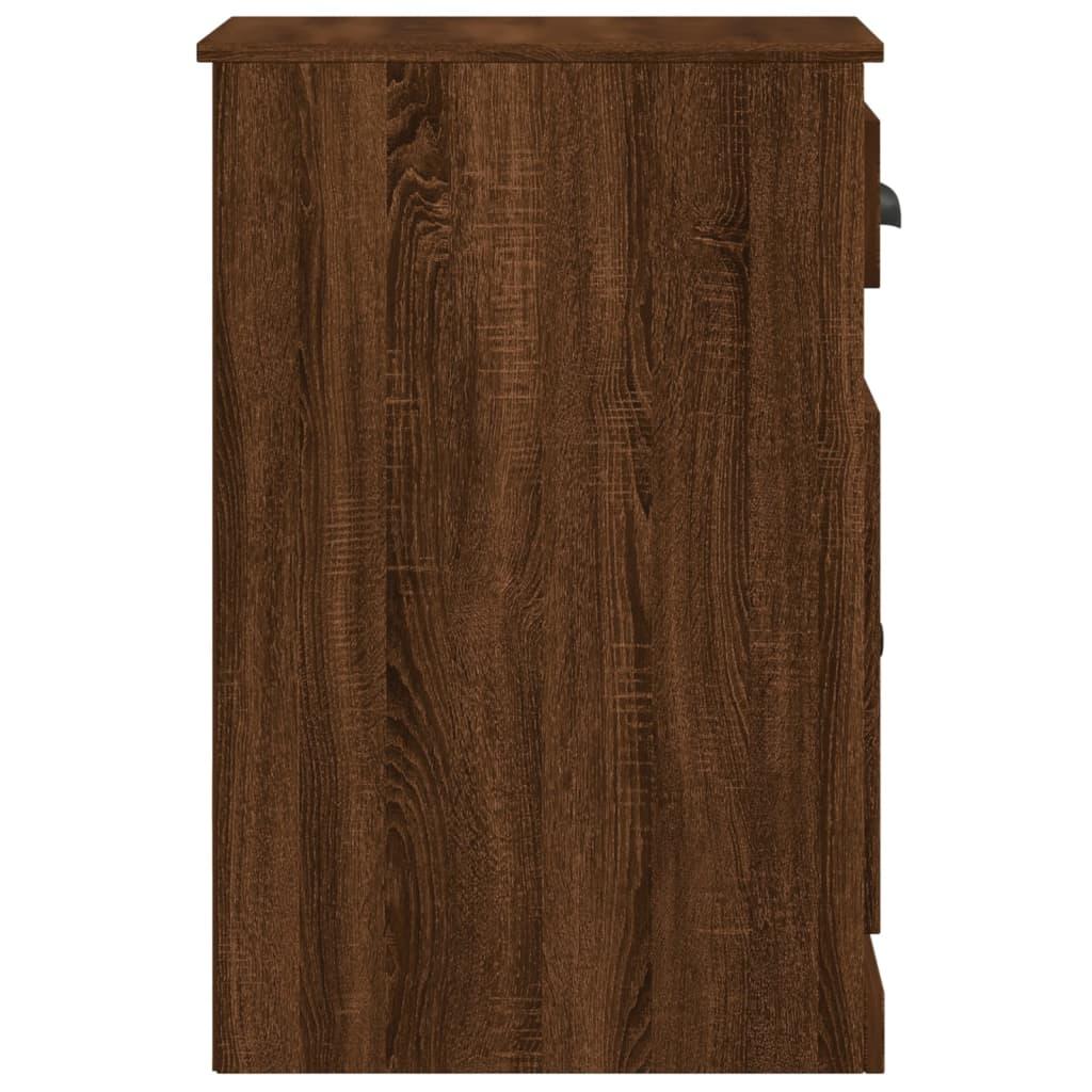 Side Cabinet with Drawer Brown Oak 40x50x75 cm Engineered Wood