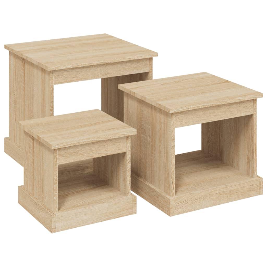 Coffee Tables 3 pcs Sonoma Oak Engineered Wood