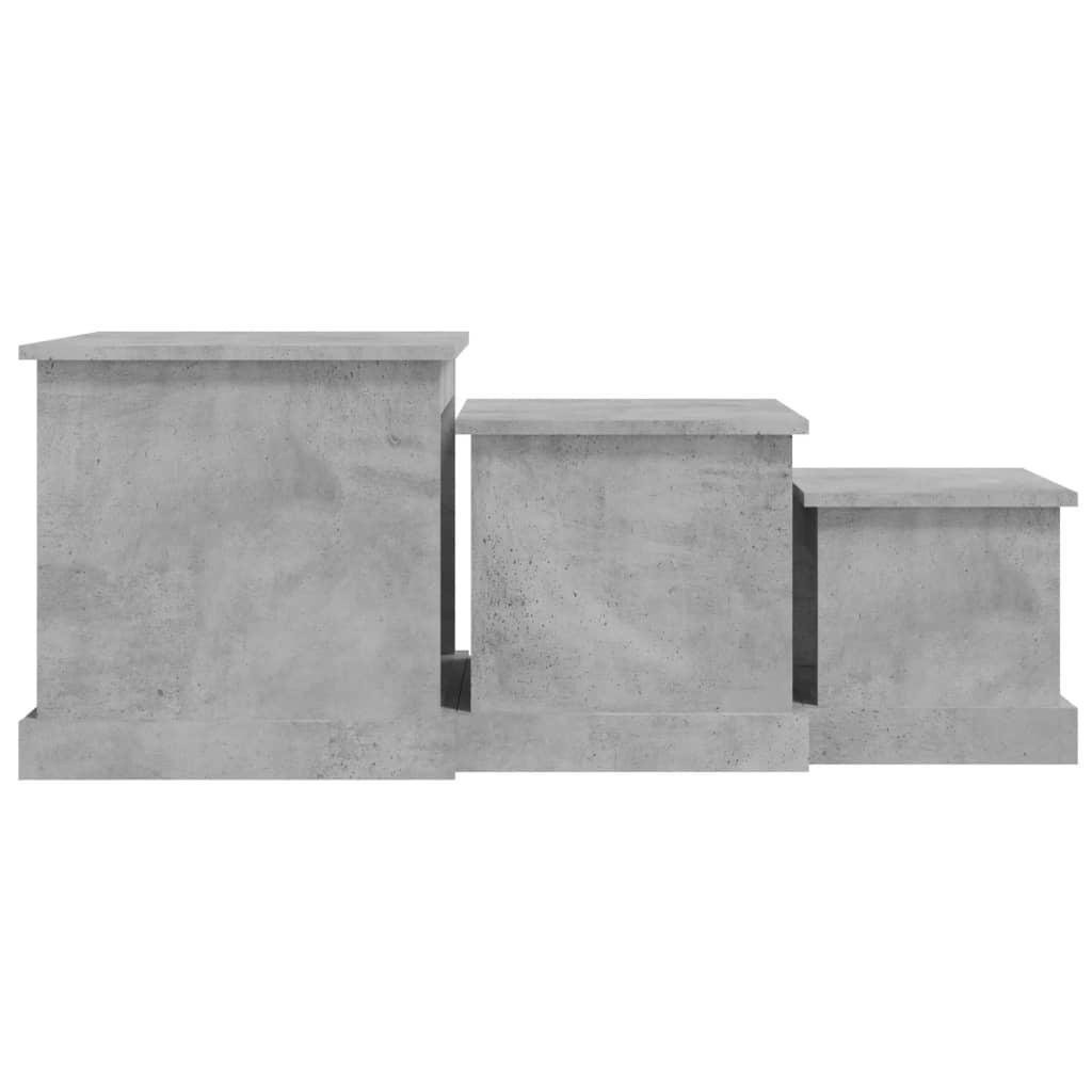 Coffee Tables 3 pcs Concrete Grey Engineered Wood