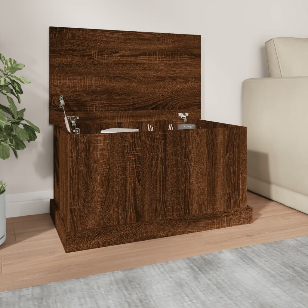 Storage Box Brown Oak 70x40x38 cm Engineered Wood