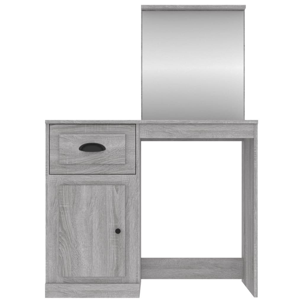 Dressing Table with Mirror Grey Sonoma 90x50x132.5 cm Engineered Wood