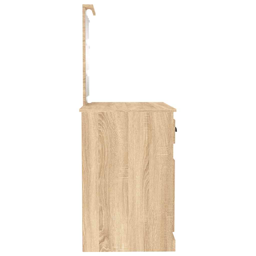 Dressing Table with LED Sonoma Oak 90x50x132.5 cm