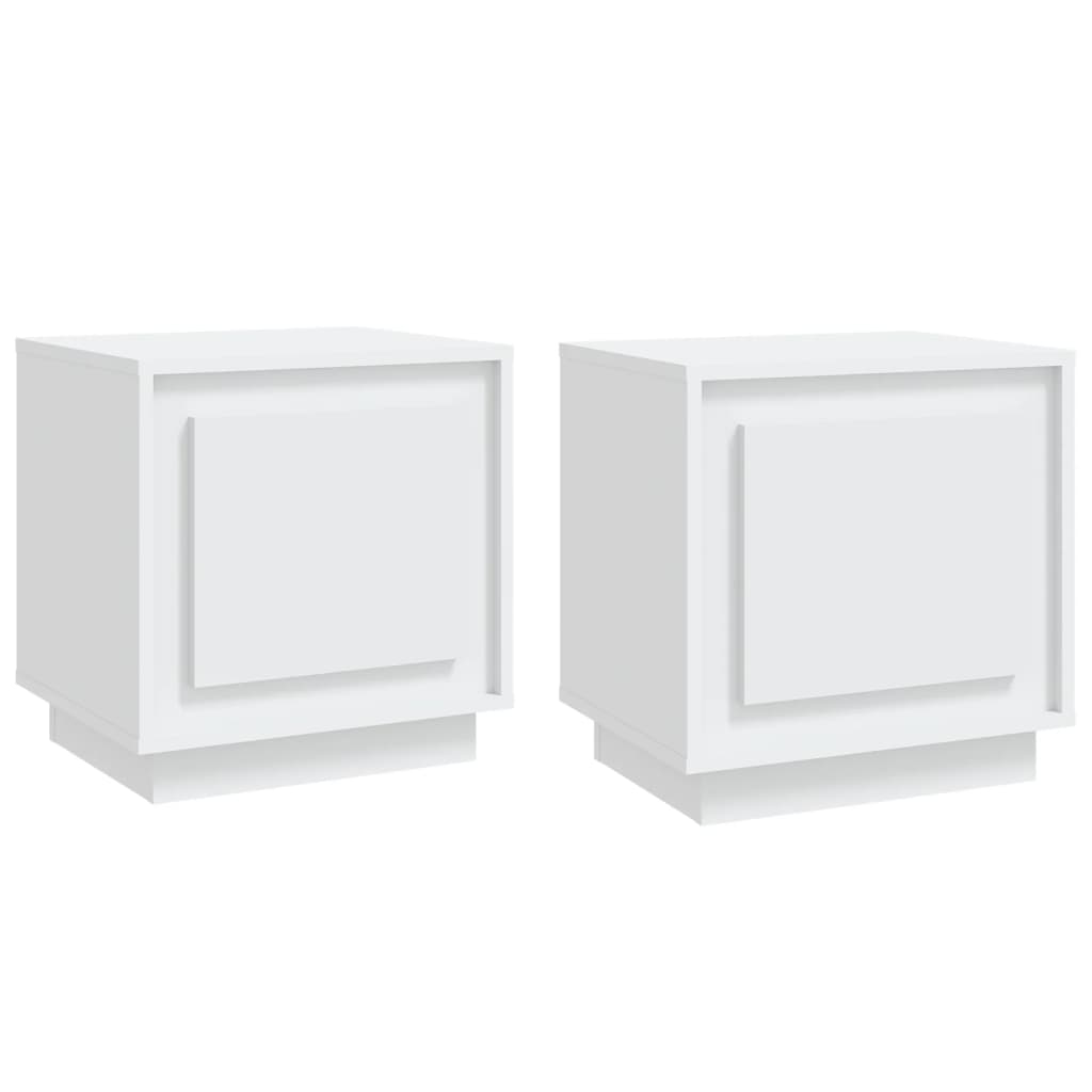 Bedside Cabinets 2 pcs White 44x35x45 cm Engineered Wood