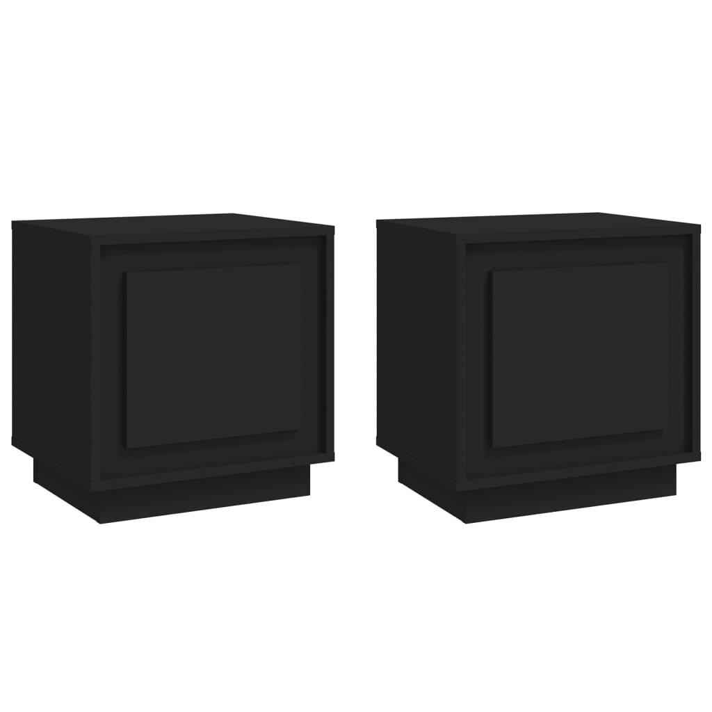 Bedside Cabinets 2 pcs Black 44x35x45 cm Engineered Wood