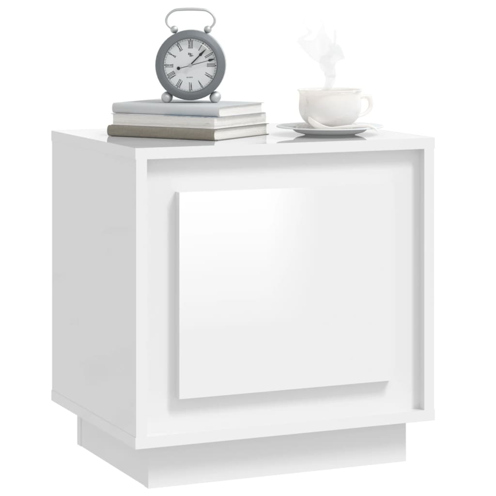 Bedside Cabinets 2pcs HighGlossWhite 44x35x45cm EngineeredWood