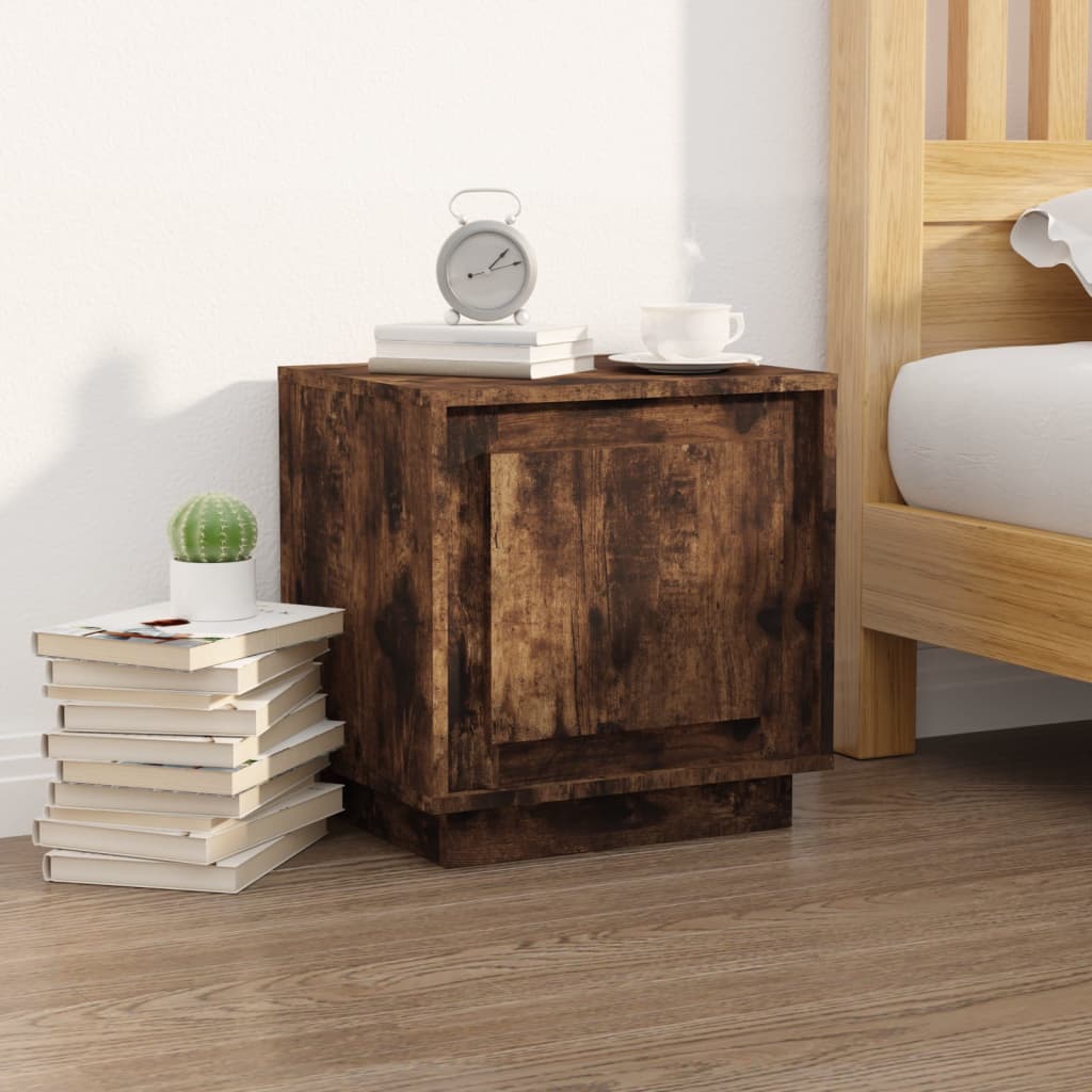 Bedside Cabinets 2 pcs Smoked Oak 44x35x45 cm Engineered Wood