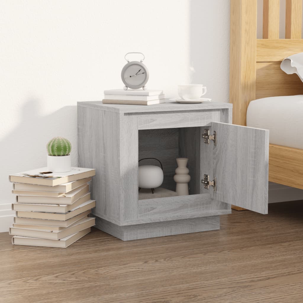 Bedside Cabinet Grey Sonoma 44x35x45 cm Engineered Wood