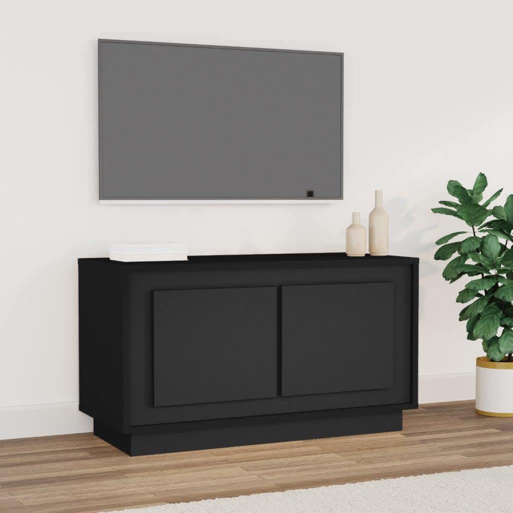 TV Cabinet Black 80x35x45 cm Engineered Wood