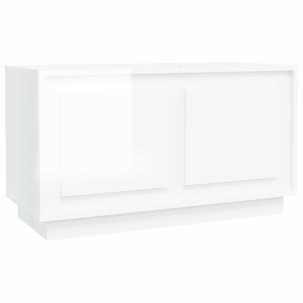 TV Cabinet High Gloss White 80x35x45 cm Engineered Wood