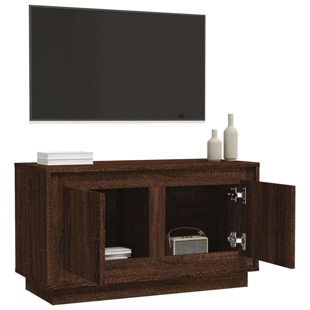 TV Cabinet Brown Oak 80x35x45 cm Engineered Wood