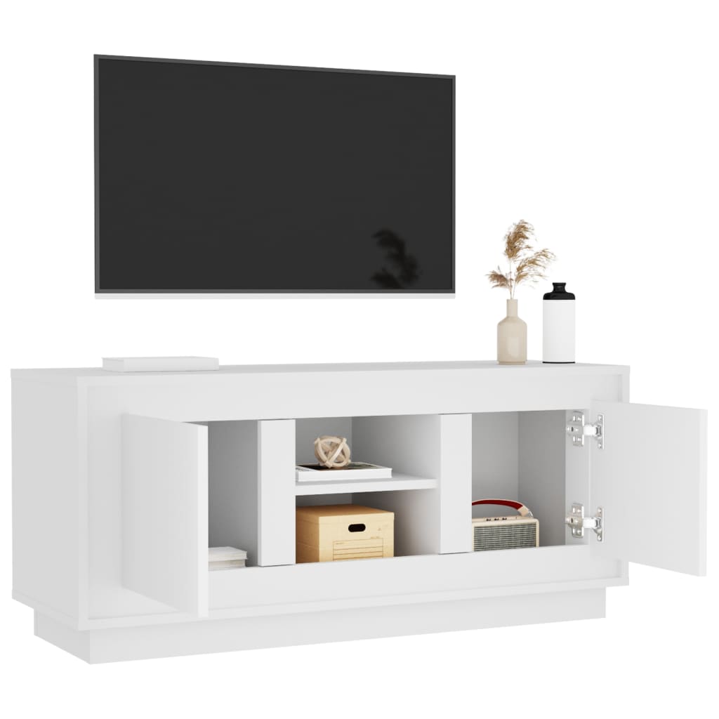 TV Cabinet White 102x35x45 cm Engineered Wood