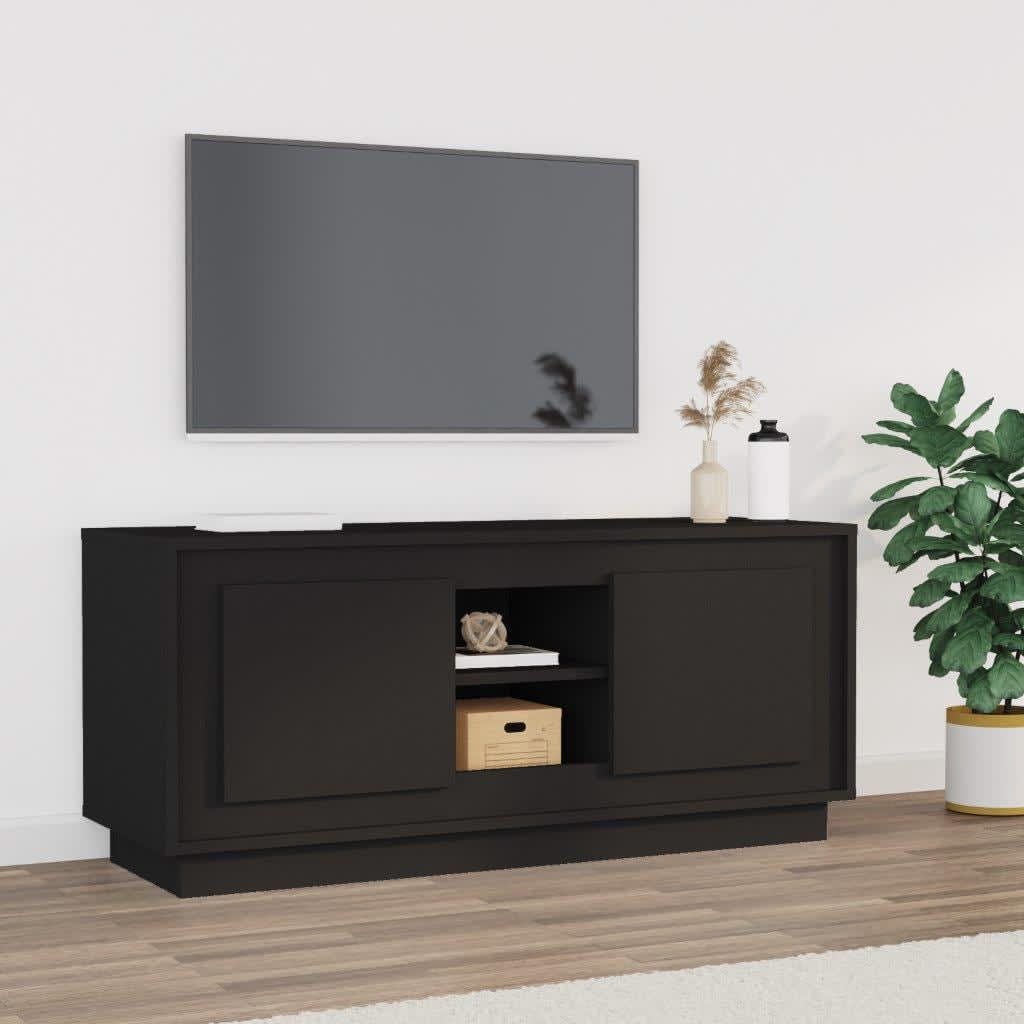 TV Cabinet Black 102x35x45 cm Engineered Wood