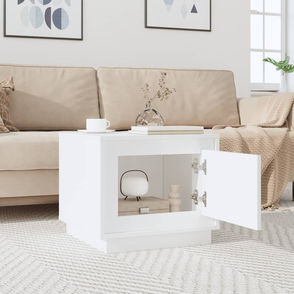 Coffee Table White 51x50x44 cm Engineered Wood