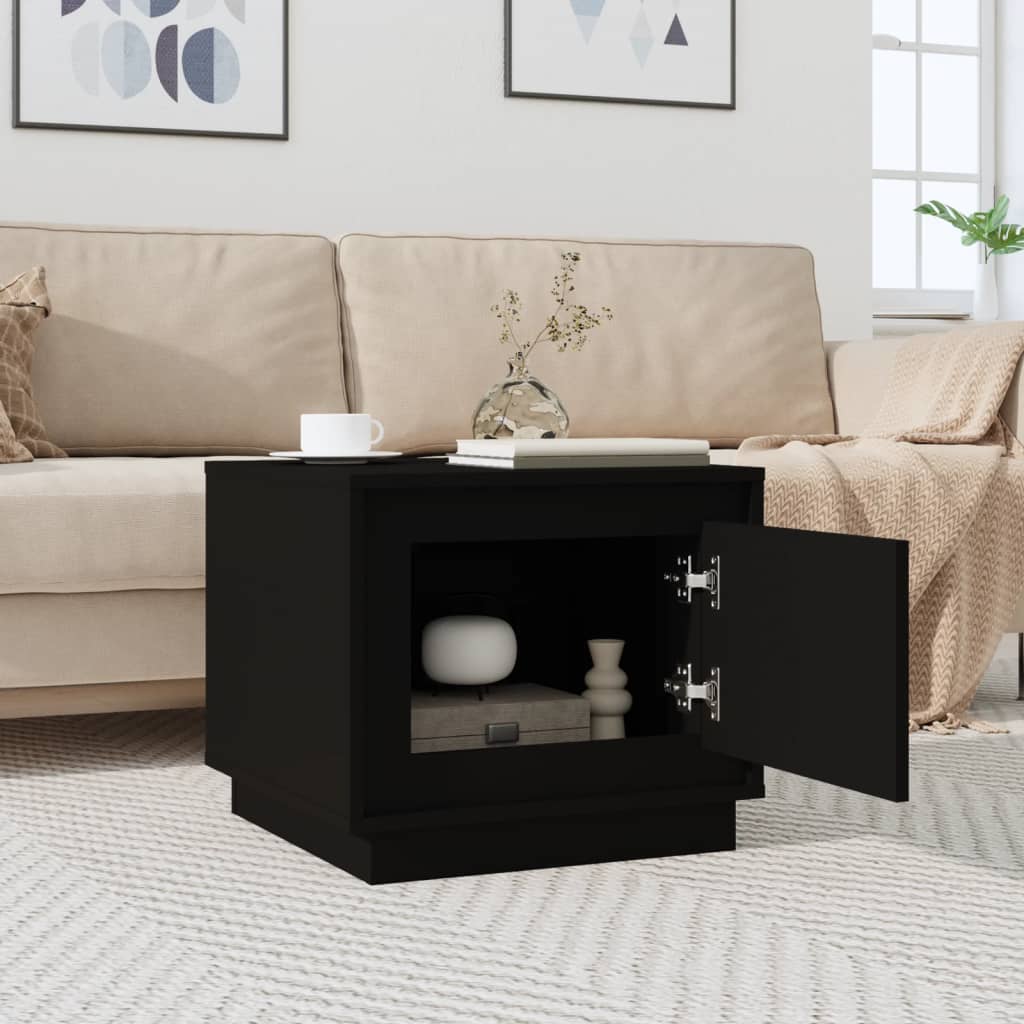 Coffee Table Black 51x50x44 cm Engineered Wood