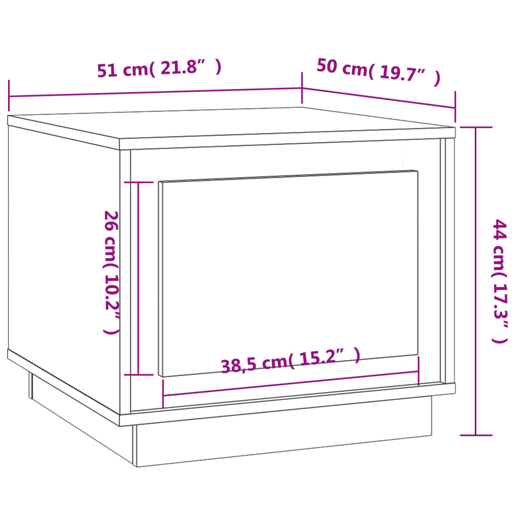 Coffee Table Concrete Grey 51x50x44 cm Engineered Wood