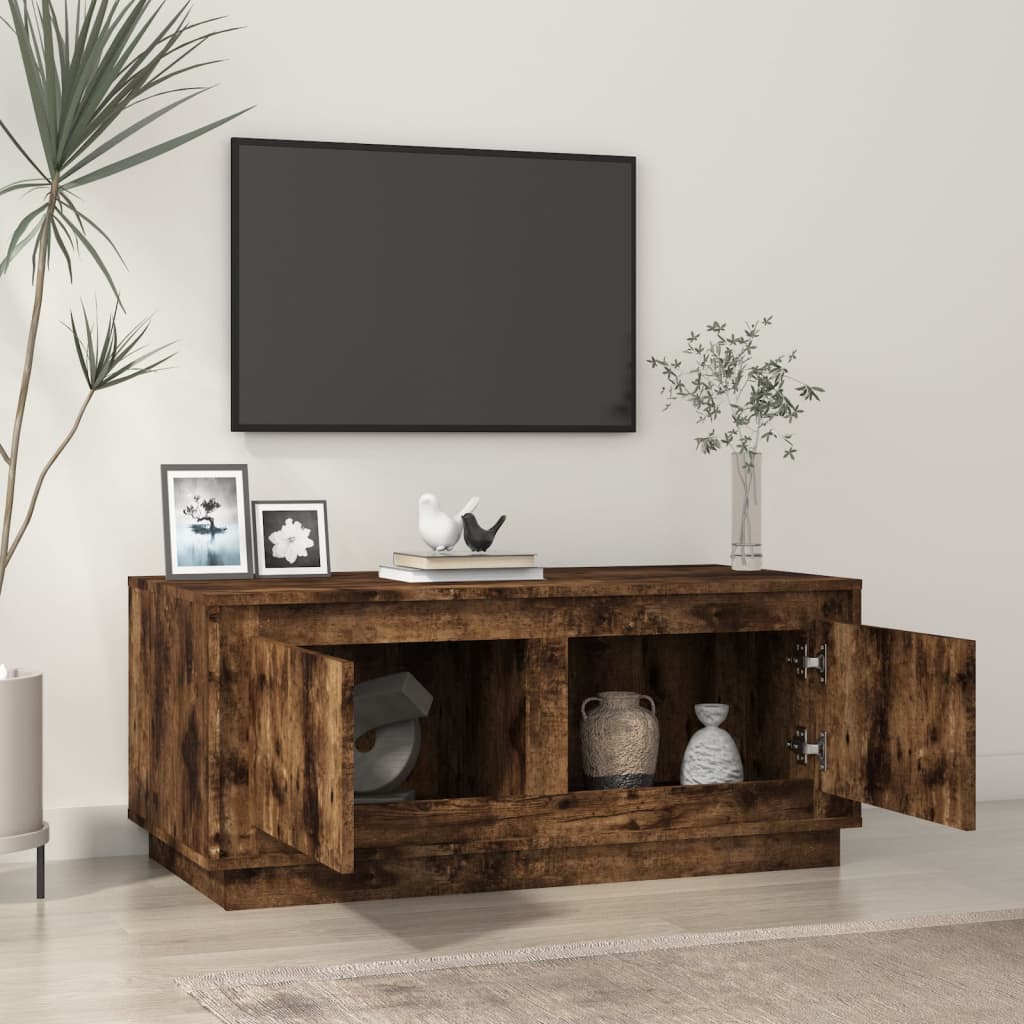 Coffee Table Smoked Oak 102x50x44 cm Engineered Wood