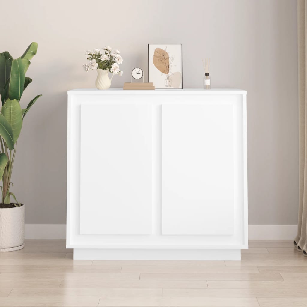 Sideboard White 80x34x75 cm Engineered Wood