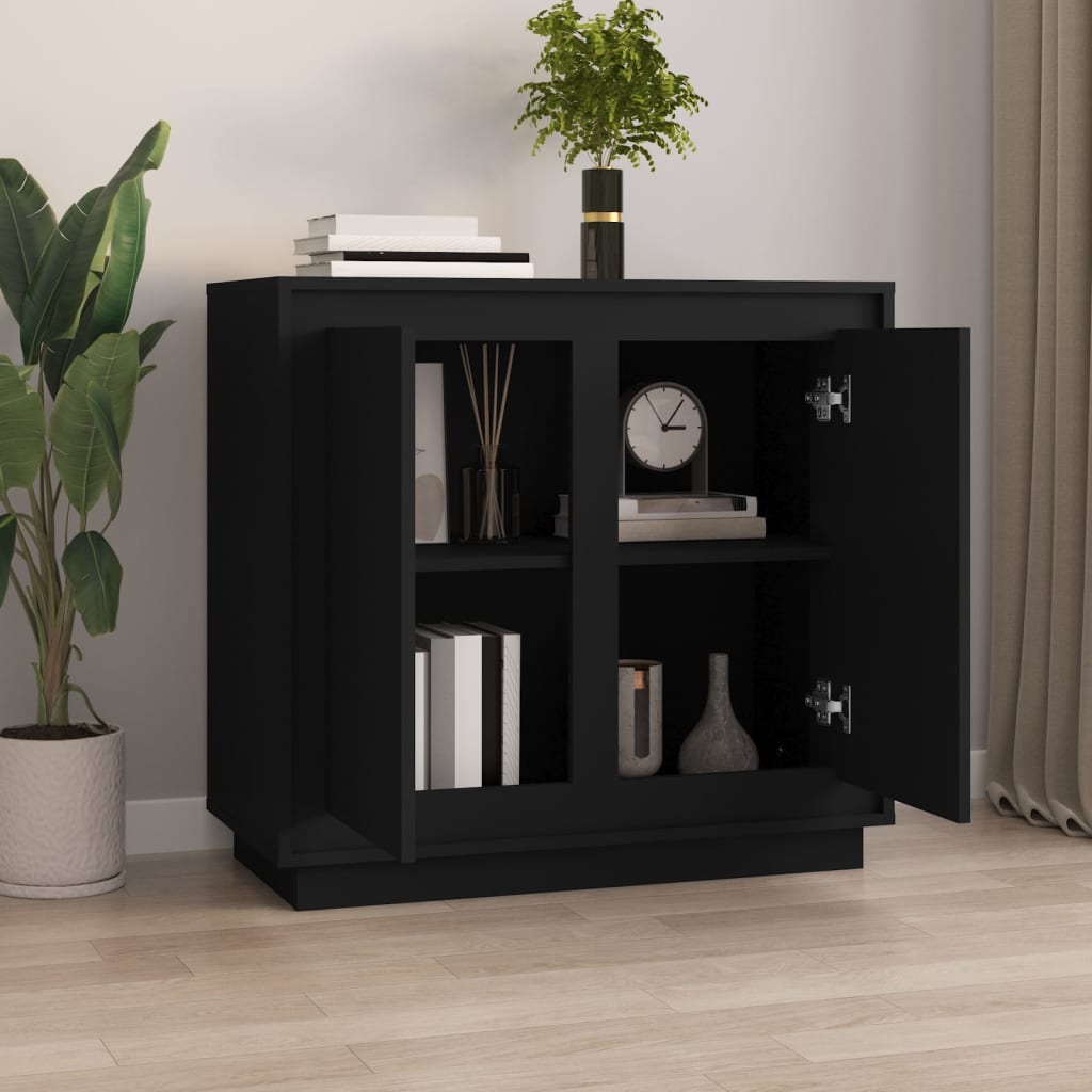 Sideboard Black 80x34x75 cm Engineered Wood